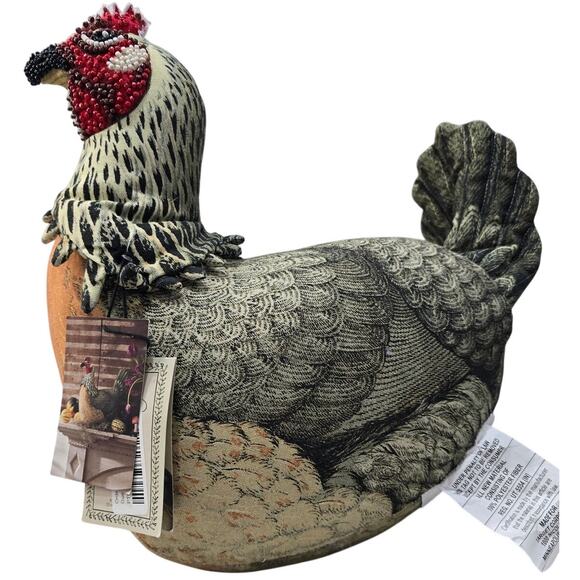 NWT John Derian for Target Chicken Pillow – Beaded Decorative Accent - Picture 2 of 16